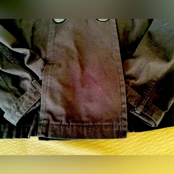 No Boundaries short black military button coat buckle sleeves EUC pea trench - Picture 2 of 8